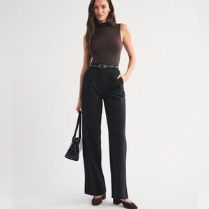 Abercrombie & Fitch Sloane Black Wide Leg Tailored Pants